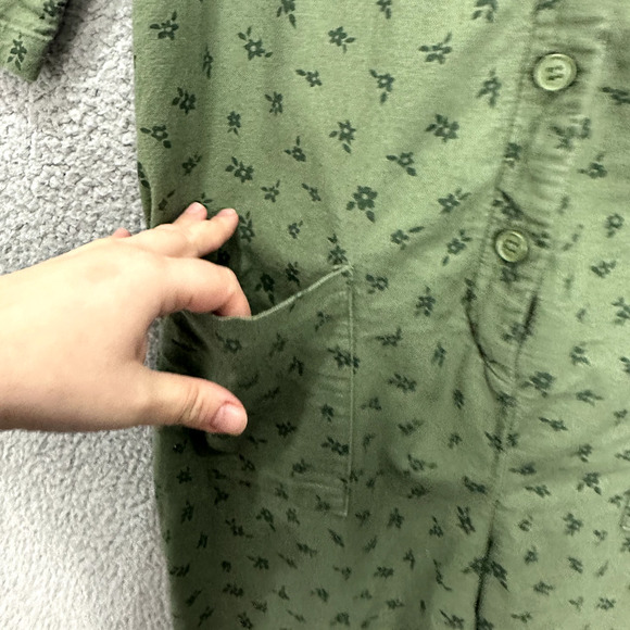 The Nines By Hatch Maternity XS Jumpsuit Green Floral Long Sleeve Button Pockets - Picture 5 of 6